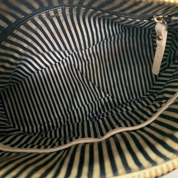 KATE SPADE Ivory Black Leather Handbag Purse Tote - Picture 12 of 16